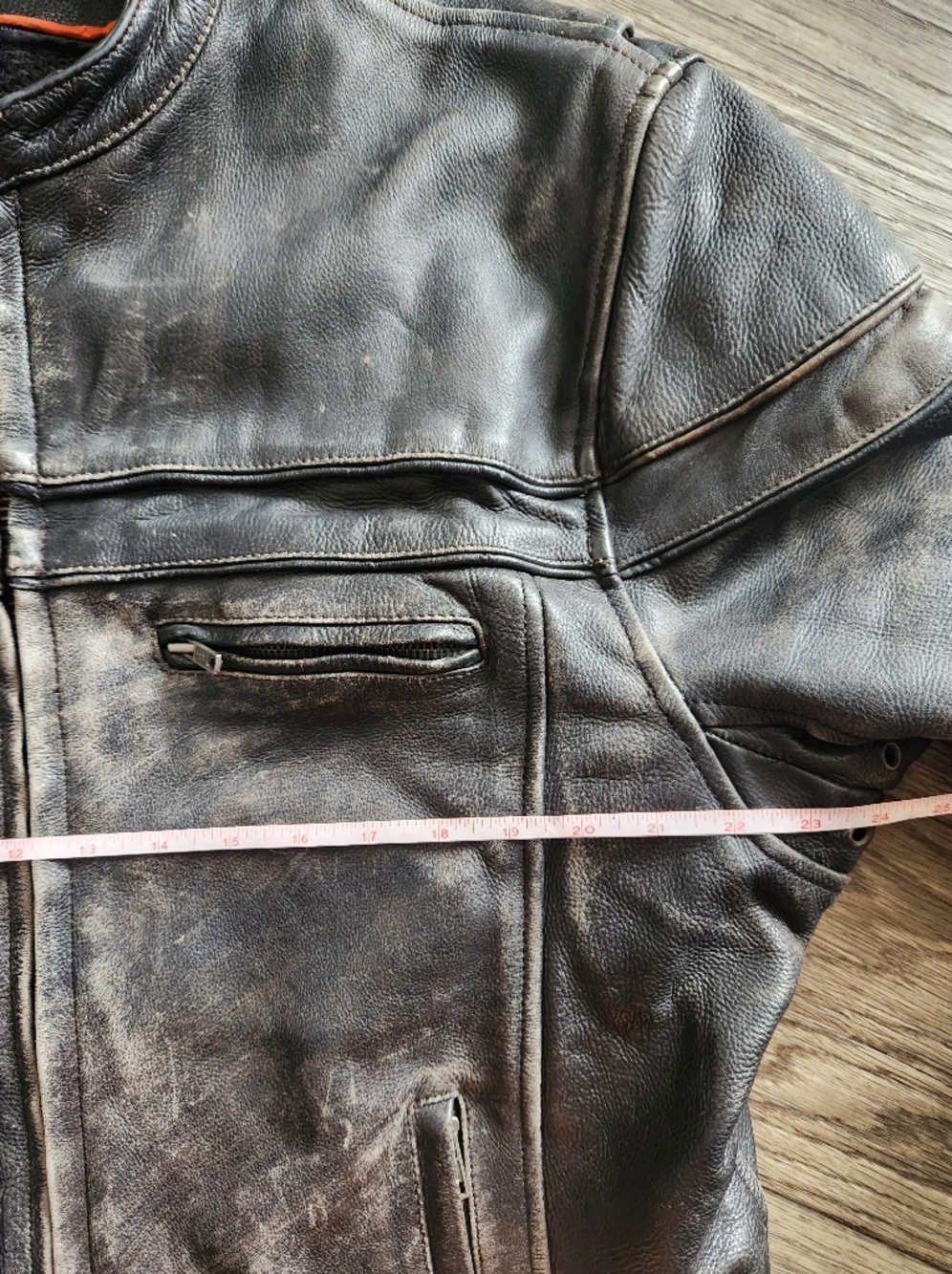 Ultimate Riders Vintage Distressed Leather Motorcycle Jacket Size XL - Picture 2 of 11